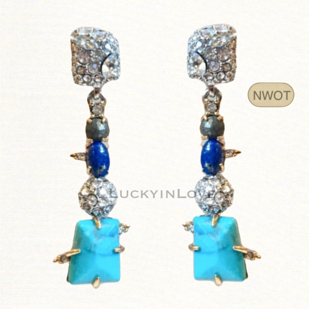 ALEXIS BITTAR • Elements Stone Lapis Turquoise Linear Earrings